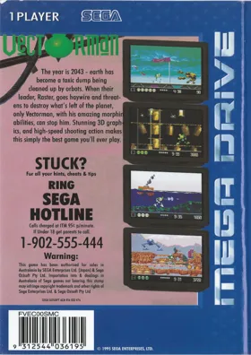 Vectorman (USA) (Beta) box cover back